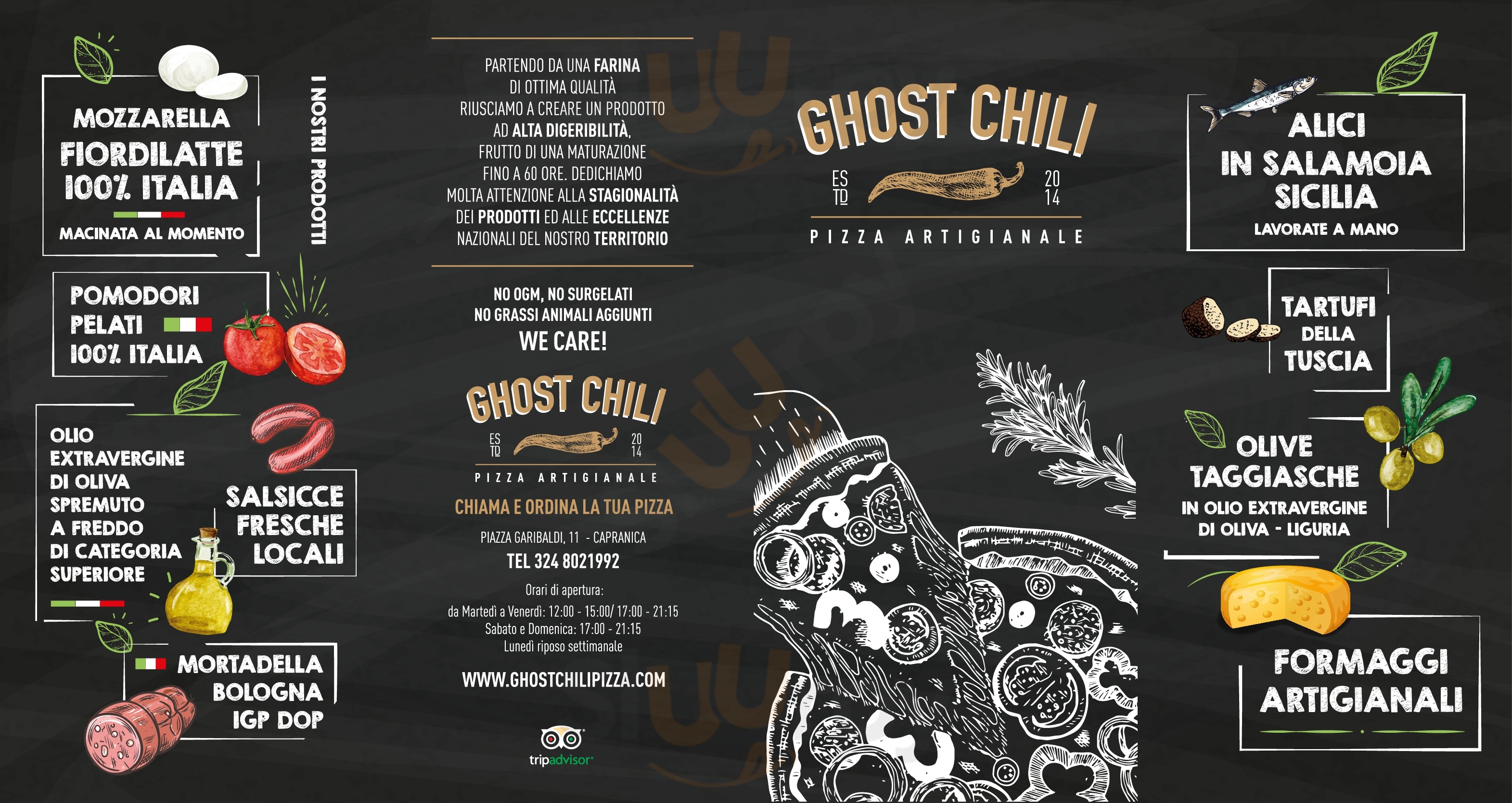 Ghost Chili Pizza Capranica menù 1 pagina