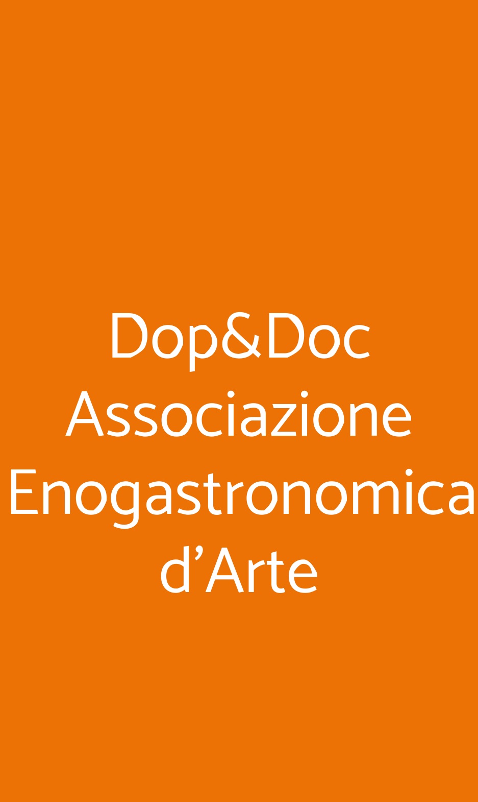 Dop&Doc Associazione Enogastronomica d'Arte Roma menù 1 pagina