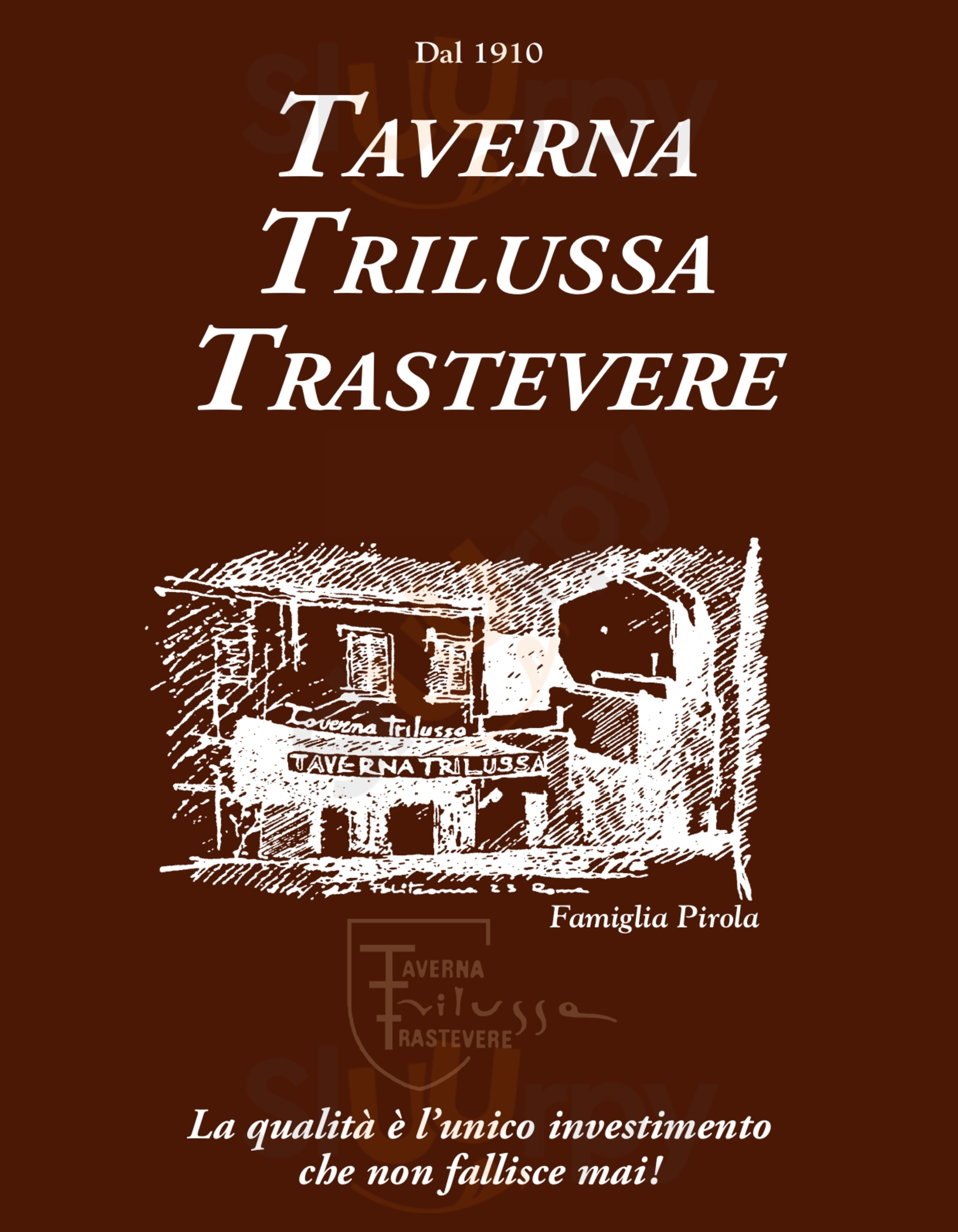 Taverna Trilussa Roma menù 1 pagina