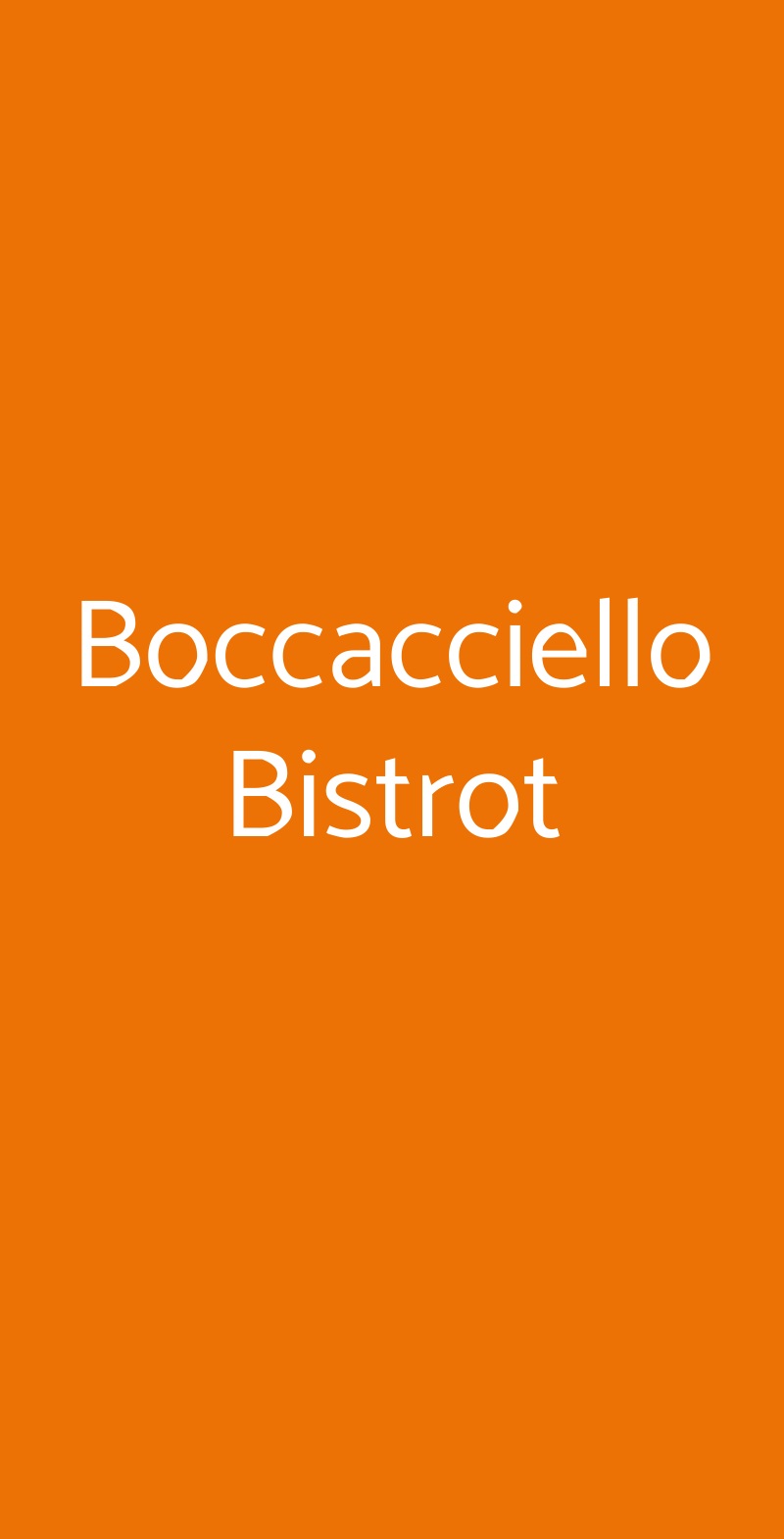 Boccacciello Bistrot Roma menù 1 pagina