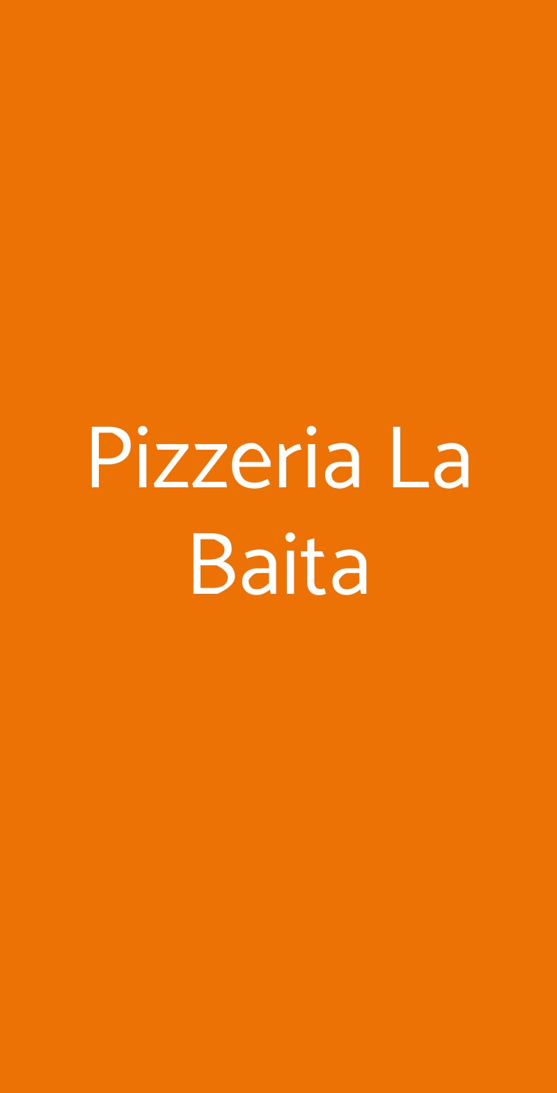 Pizzeria La Baita Roma menù 1 pagina