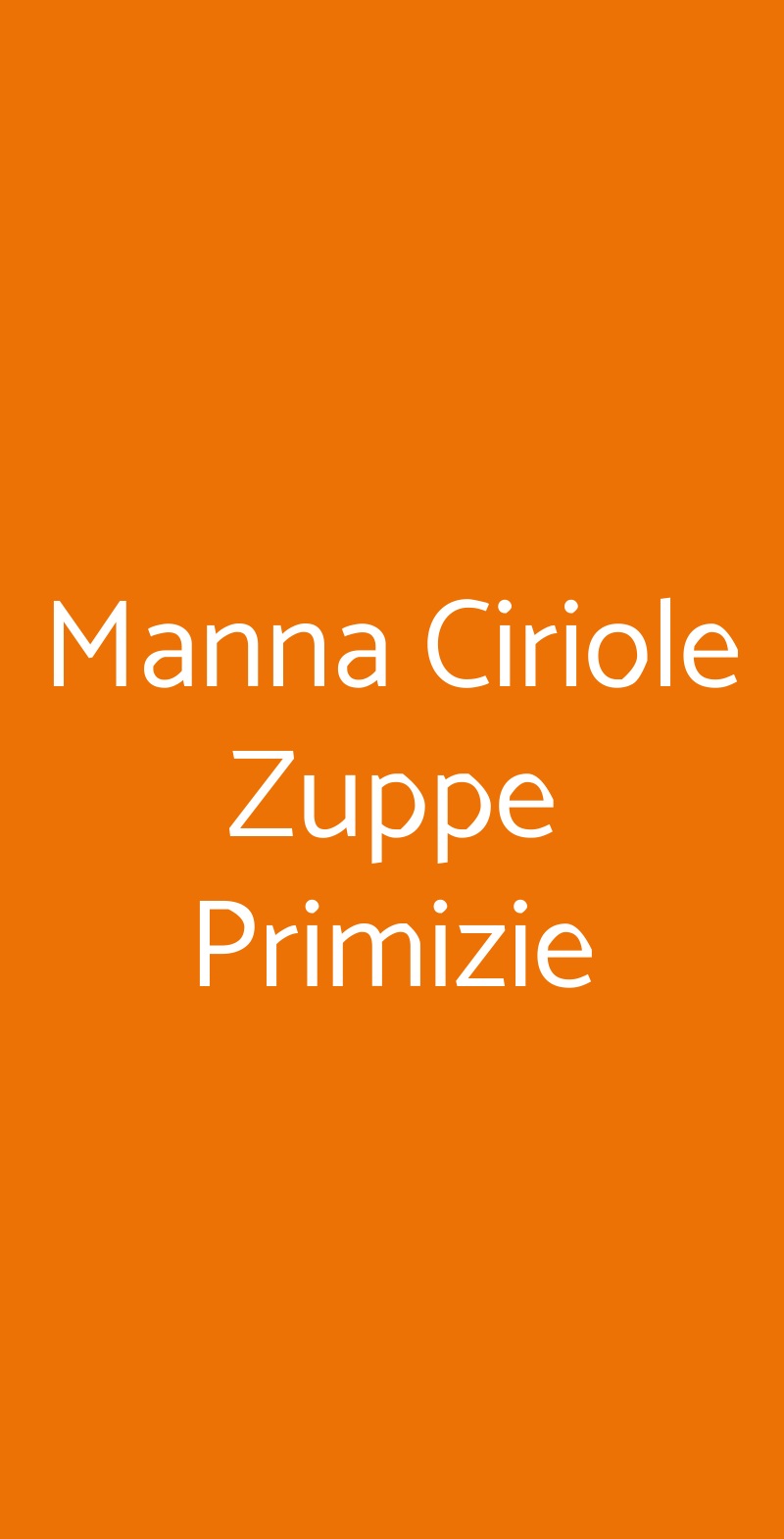 Manna Ciriole Zuppe Primizie Roma menù 1 pagina