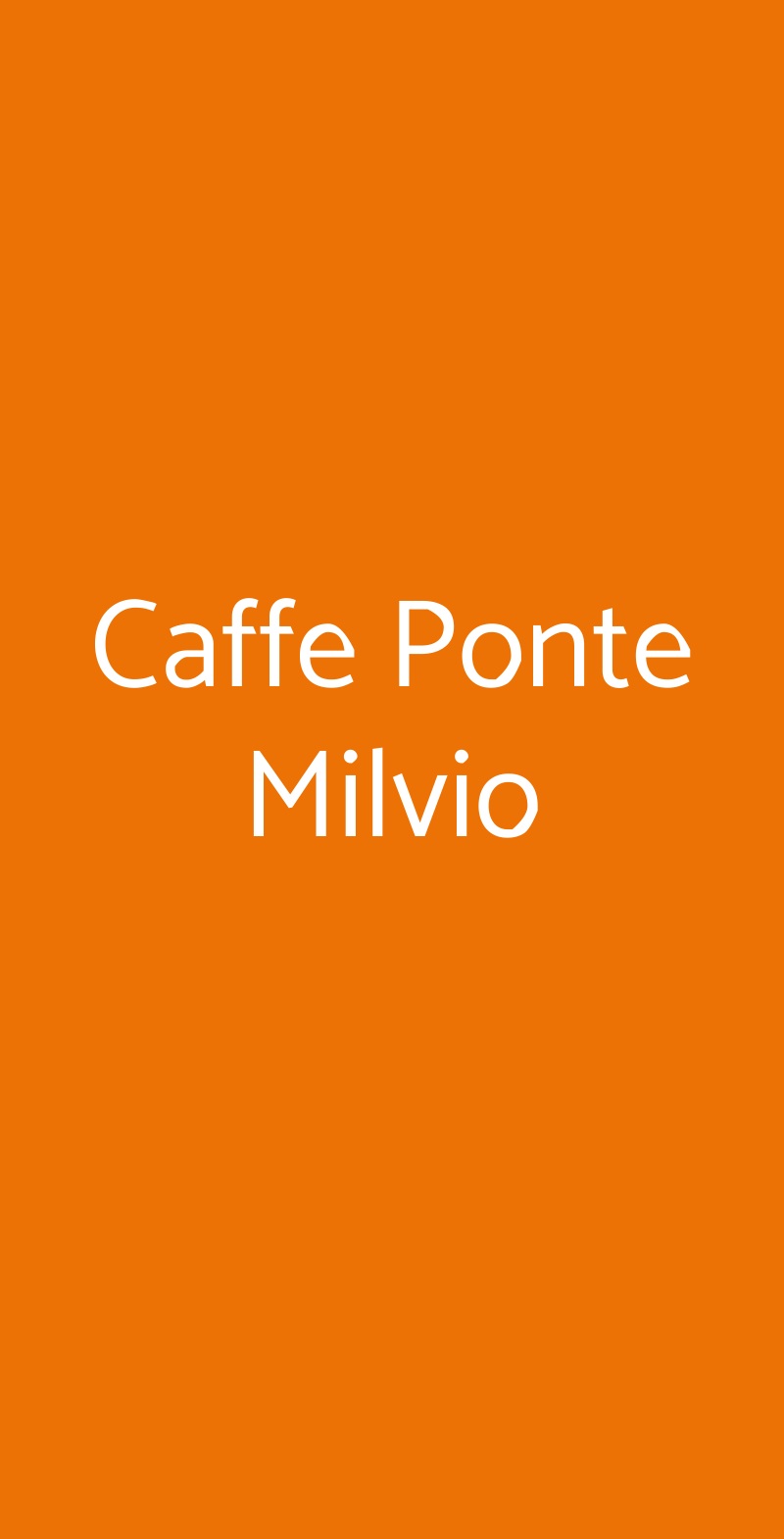 Caffe Ponte Milvio Roma menù 1 pagina