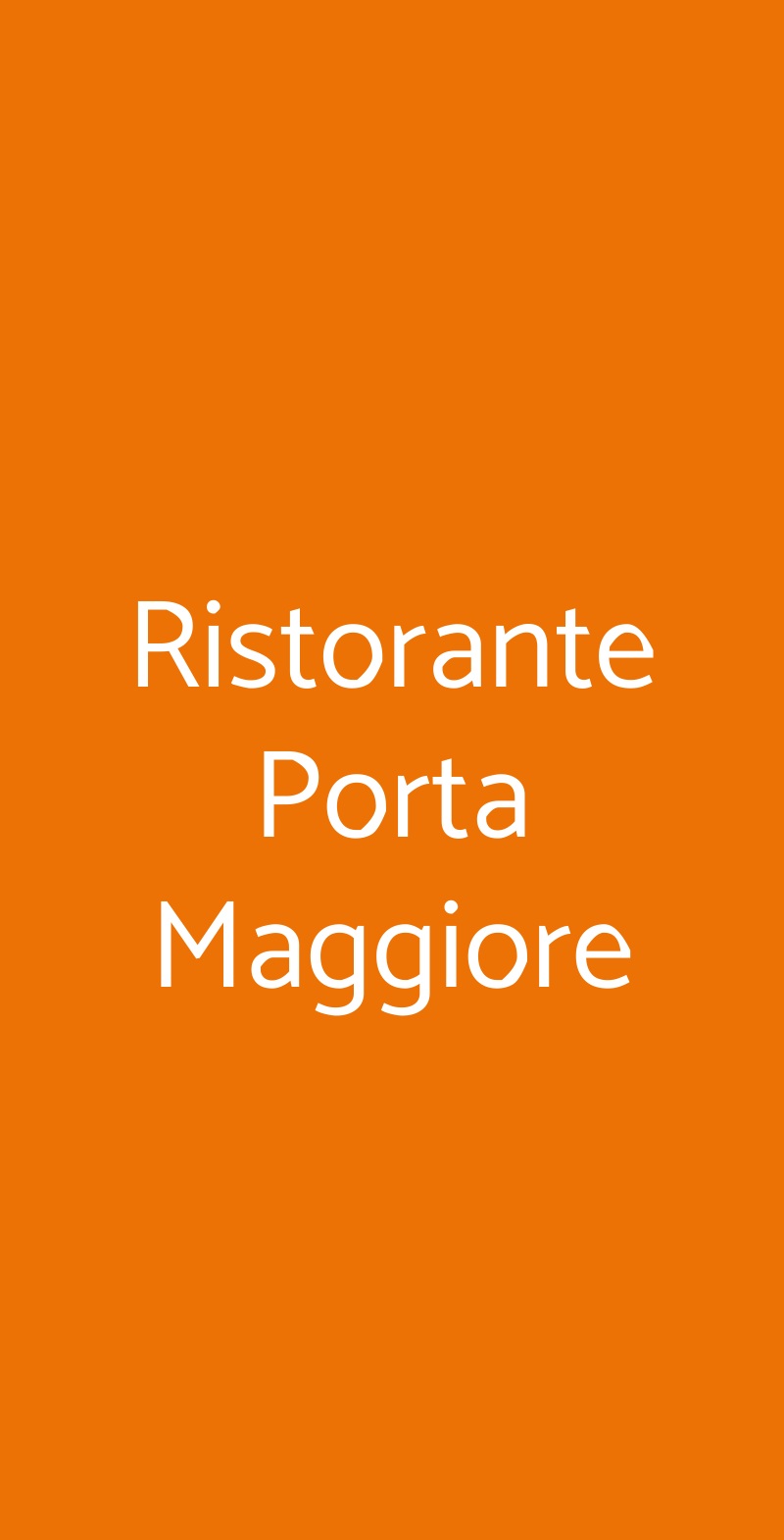 Ristorante Porta Maggiore Roma menù 1 pagina