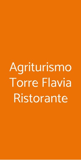 Agriturismo Torre Flavia Ristorante, Ladispoli
