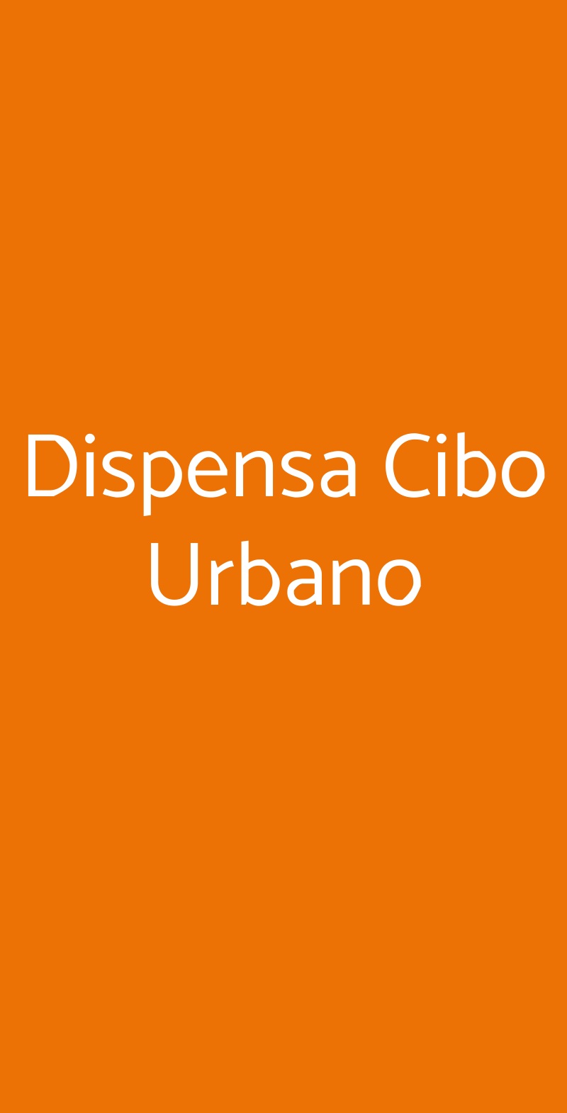 Dispensa Cibo Urbano Roma menù 1 pagina