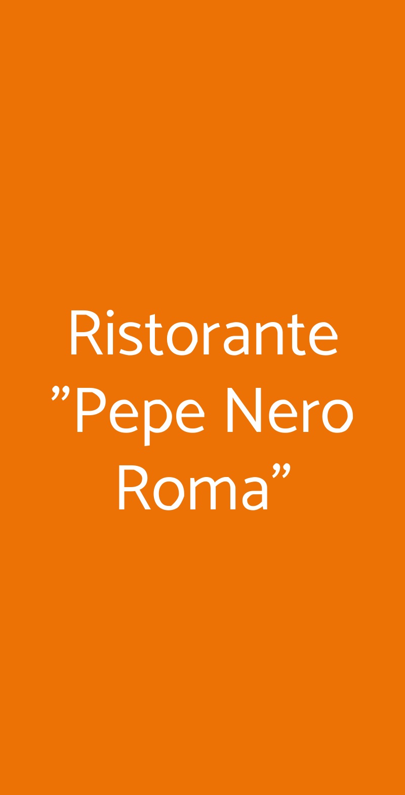 Ristorante "Pepe Nero Roma" Roma menù 1 pagina