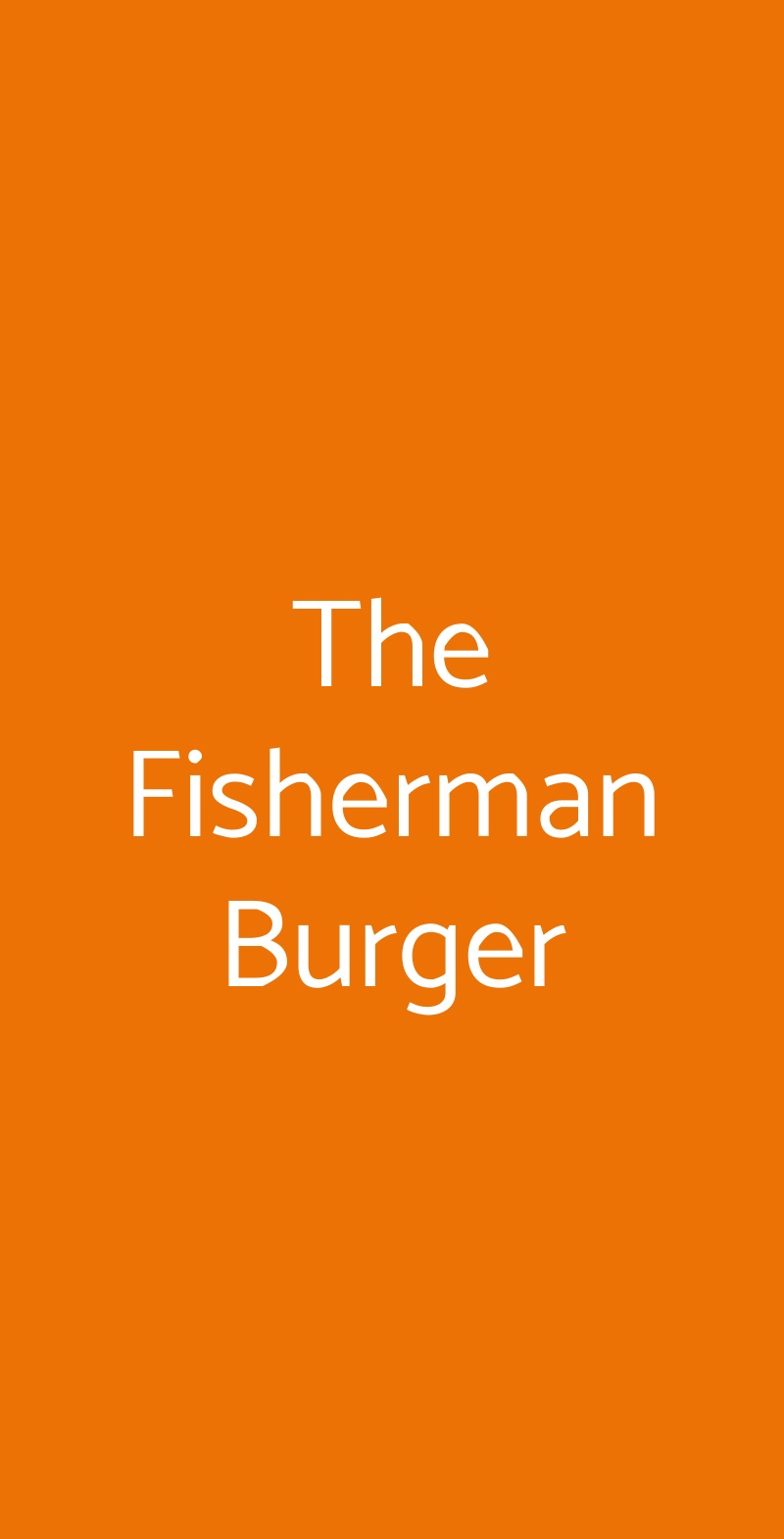 The Fisherman Burger Roma menù 1 pagina