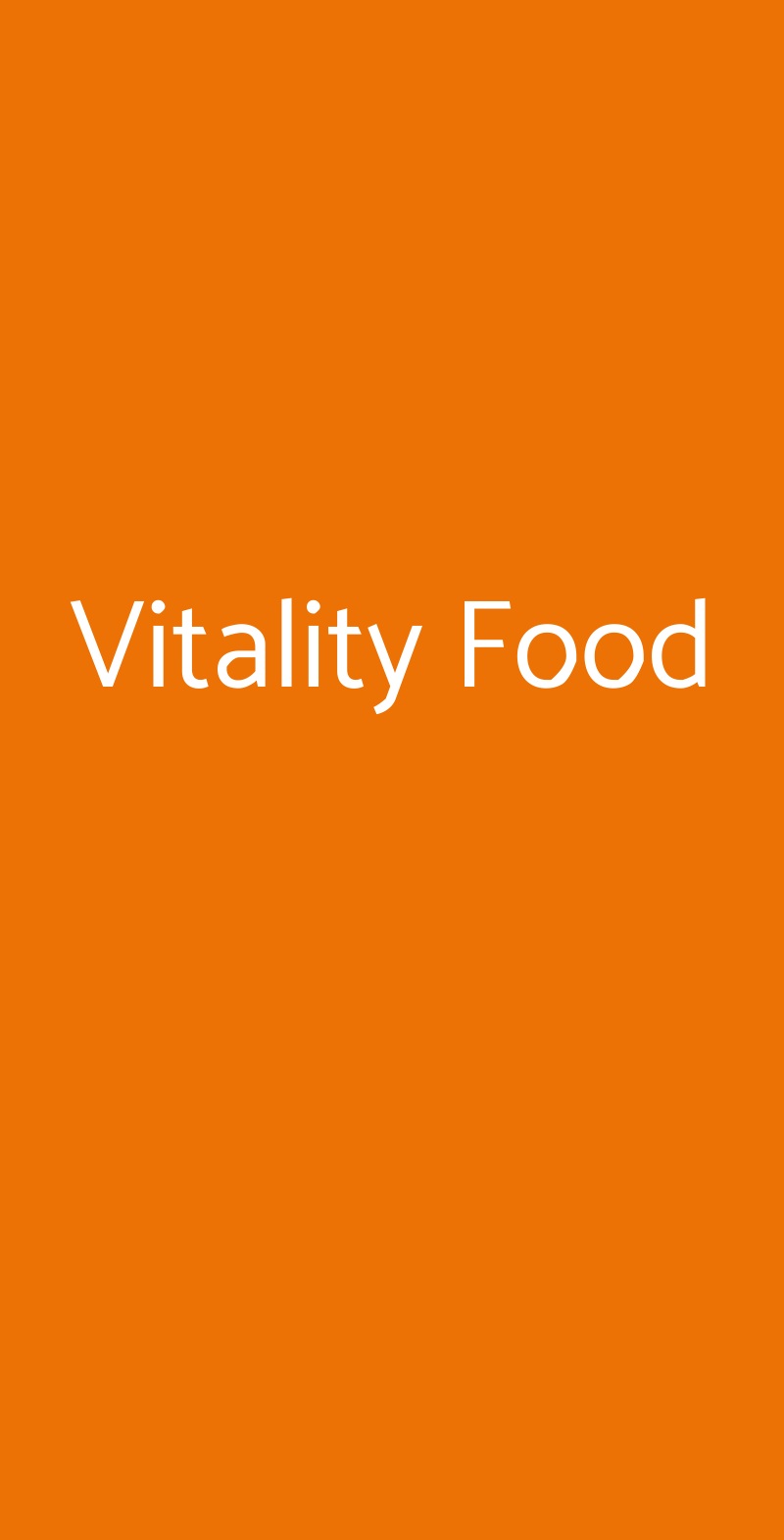 Vitality Food Roma menù 1 pagina