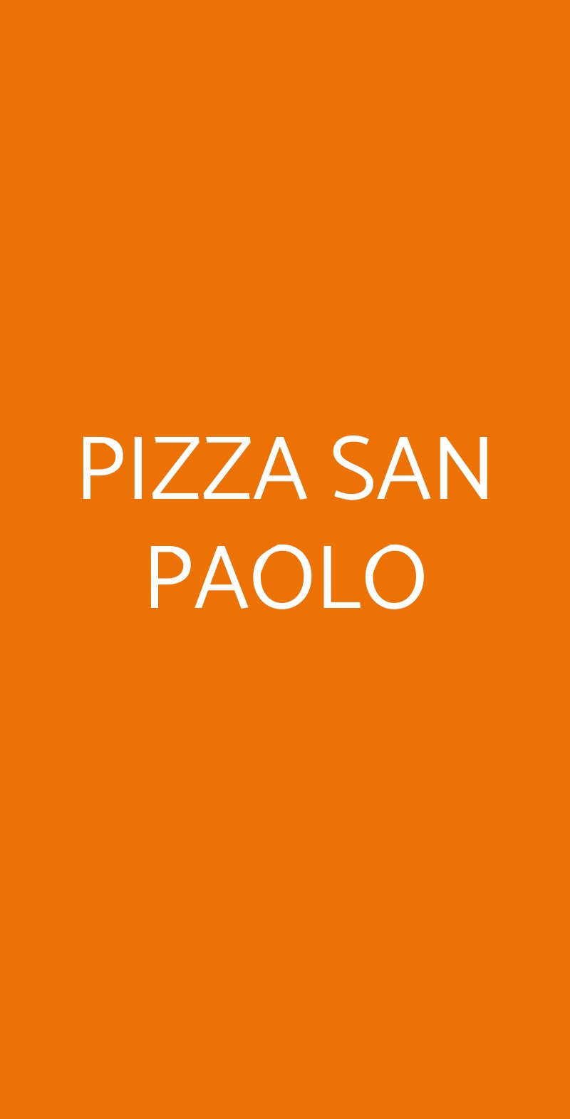 PIZZA SAN PAOLO Torino menù 1 pagina