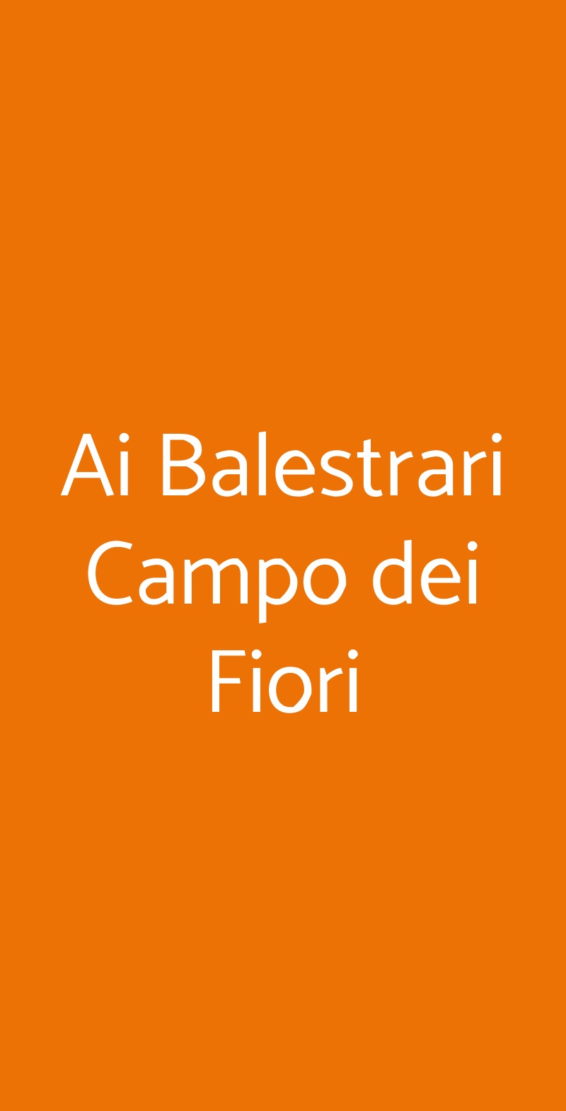 Ai Balestrari Campo dei Fiori Roma menù 1 pagina