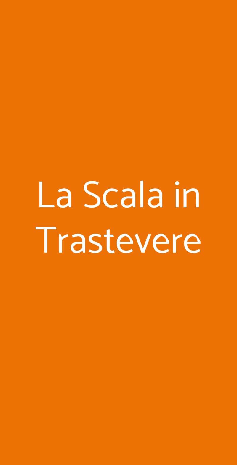 La Scala in Trastevere Roma menù 1 pagina