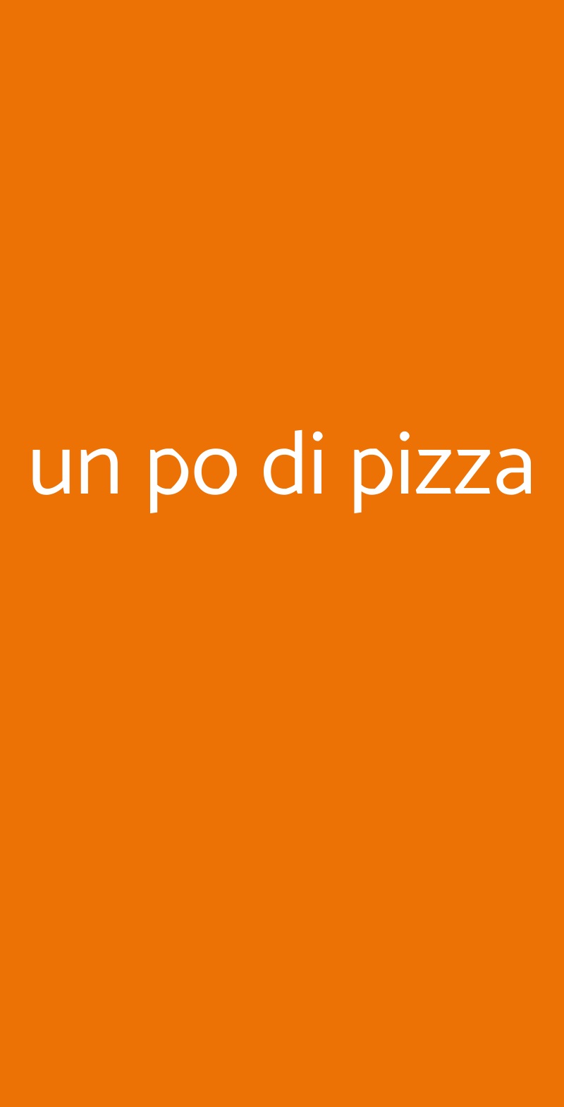 un po di pizza Roma menù 1 pagina