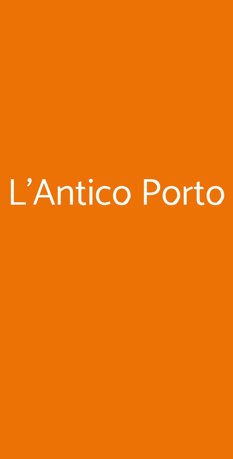 L'Antico Porto Roma menù 1 pagina