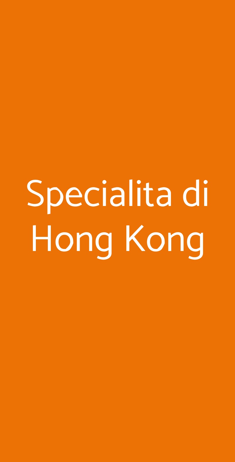 Specialita di Hong Kong Roma menù 1 pagina