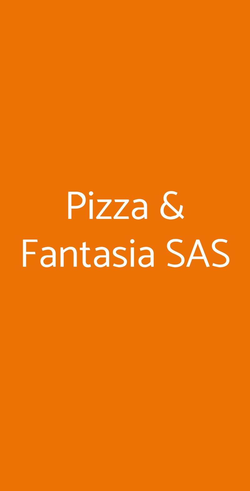 Pizza & Fantasia SAS Roma menù 1 pagina