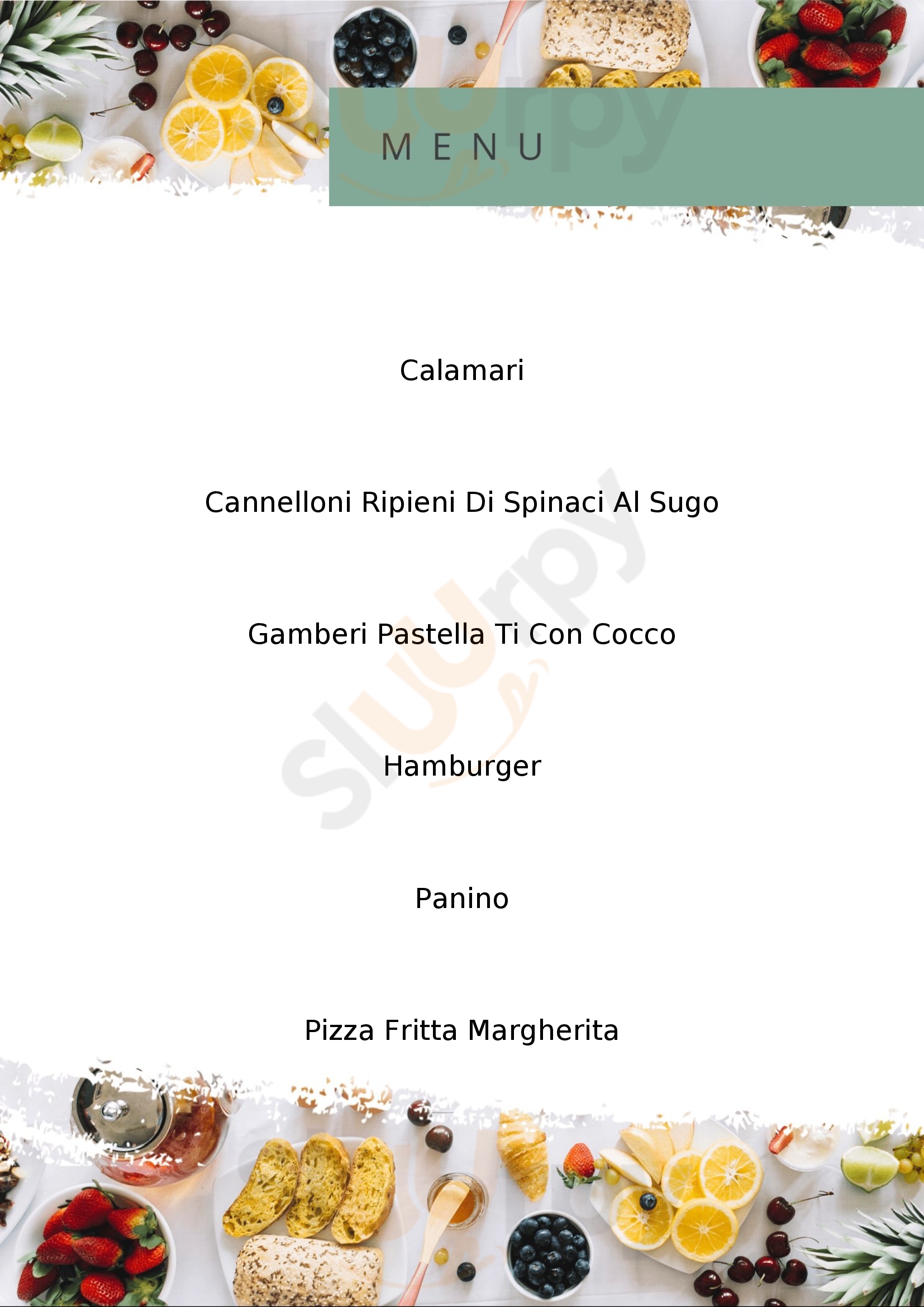BEIRUT FAST FOOD Roma menù 1 pagina