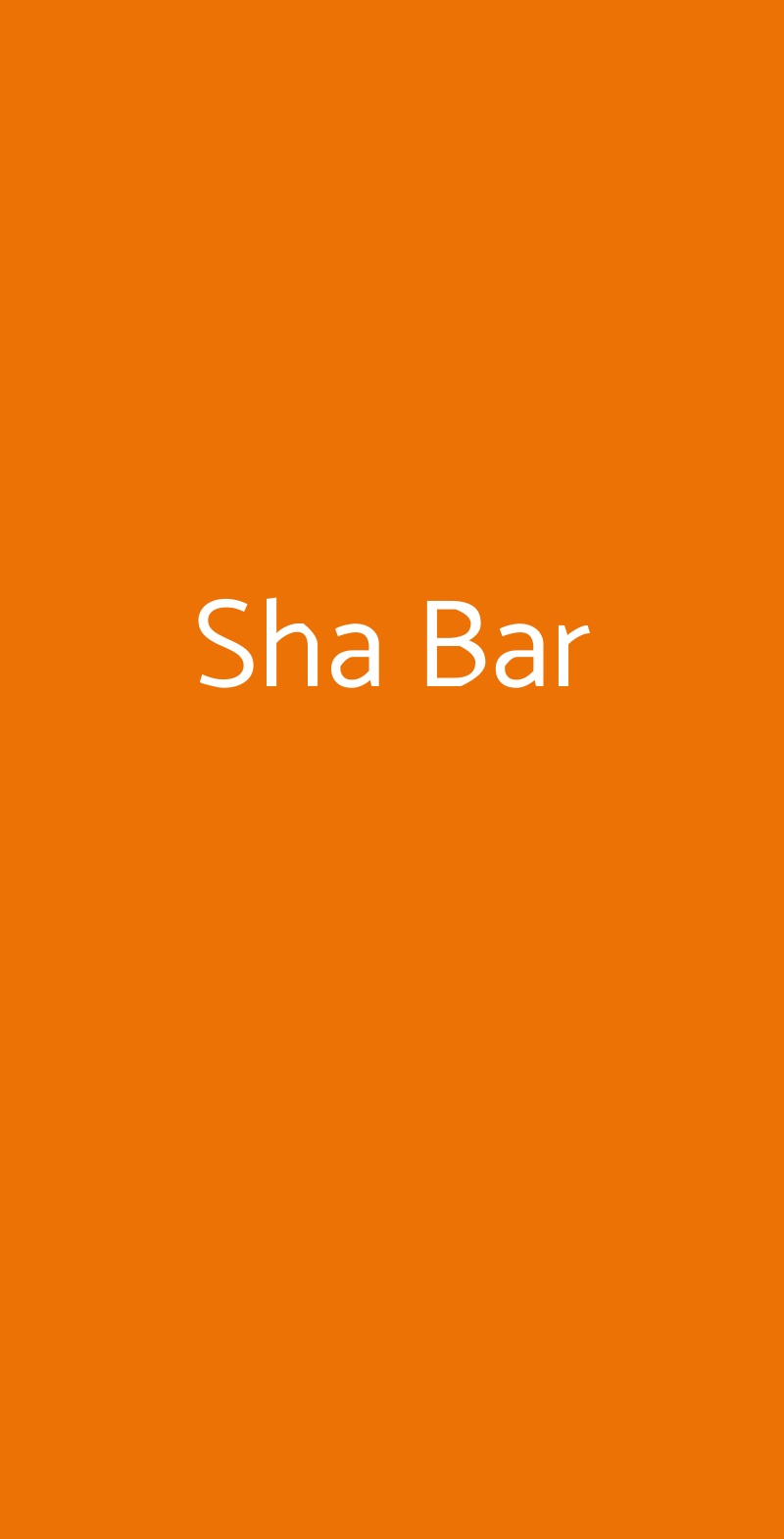 Sha Bar Roma menù 1 pagina