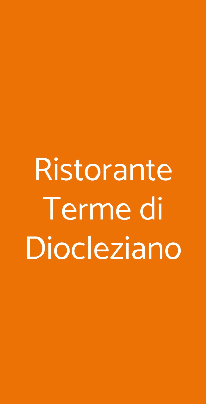Ristorante Terme di Diocleziano Roma menù 1 pagina
