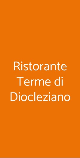 Ristorante Terme Di Diocleziano, Roma