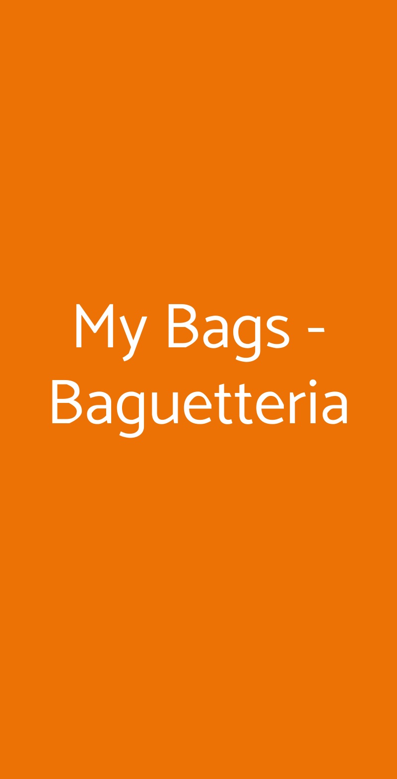 My Bags - Baguetteria Roma menù 1 pagina