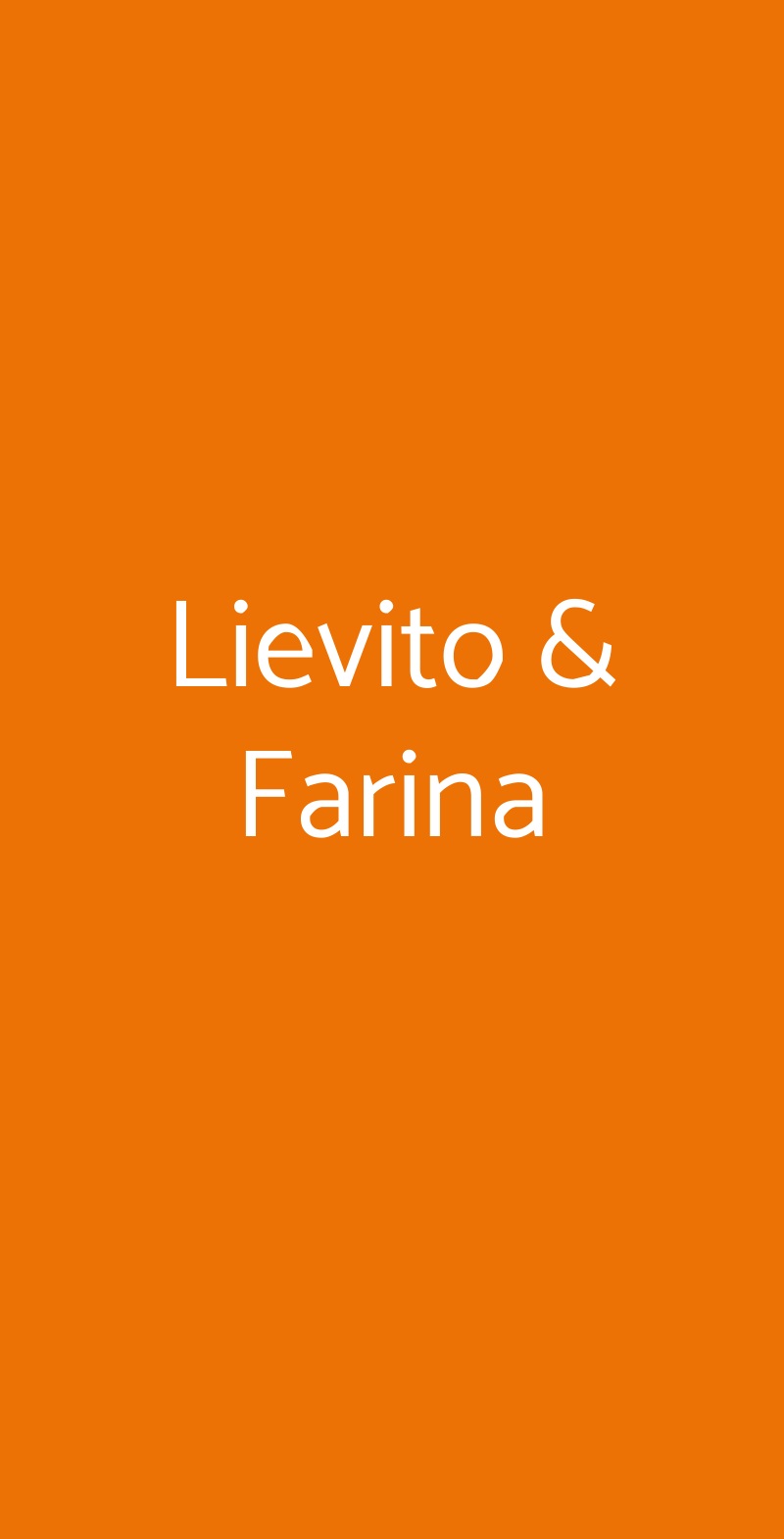 Lievito & Farina Roma menù 1 pagina