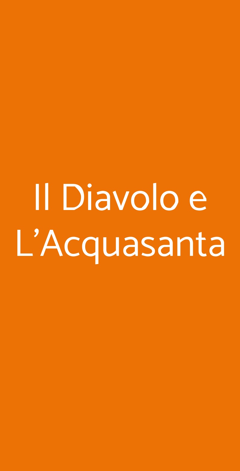 Il Diavolo e L'Acquasanta Roma menù 1 pagina