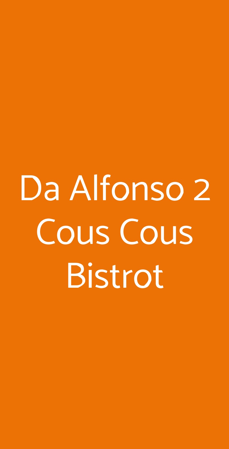 Da Alfonso 2 Cous Cous Bistrot Roma menù 1 pagina