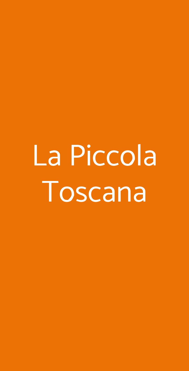 La Piccola Toscana Roma menù 1 pagina