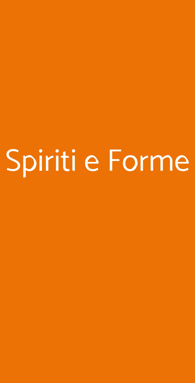 Spiriti e Forme Roma menù 1 pagina