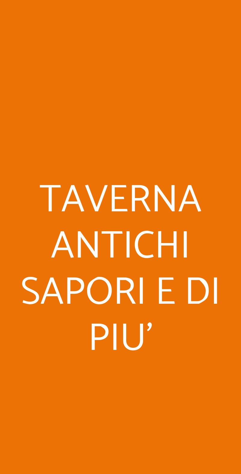 TAVERNA ANTICHI SAPORI E DI PIU' Ariccia menù 1 pagina