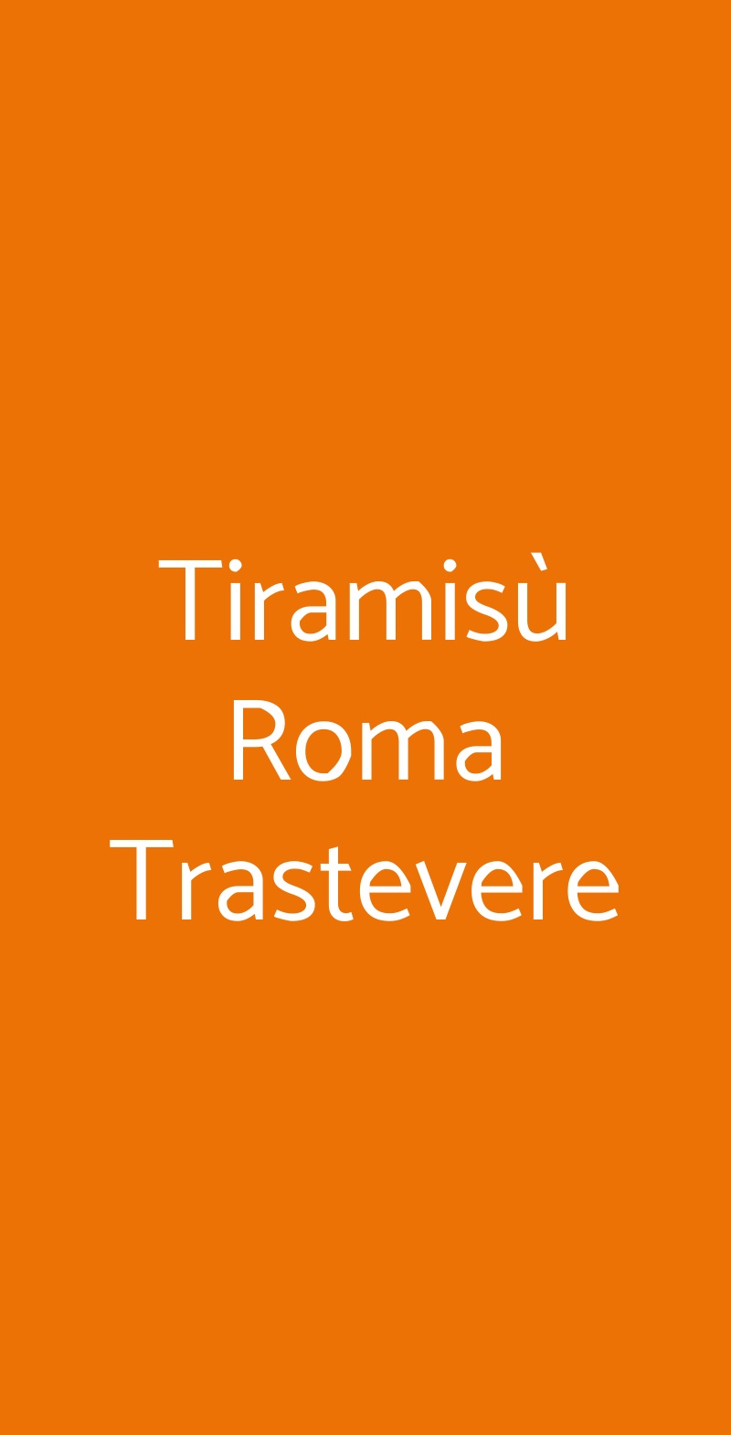 Tiramisù Roma Trastevere Roma menù 1 pagina