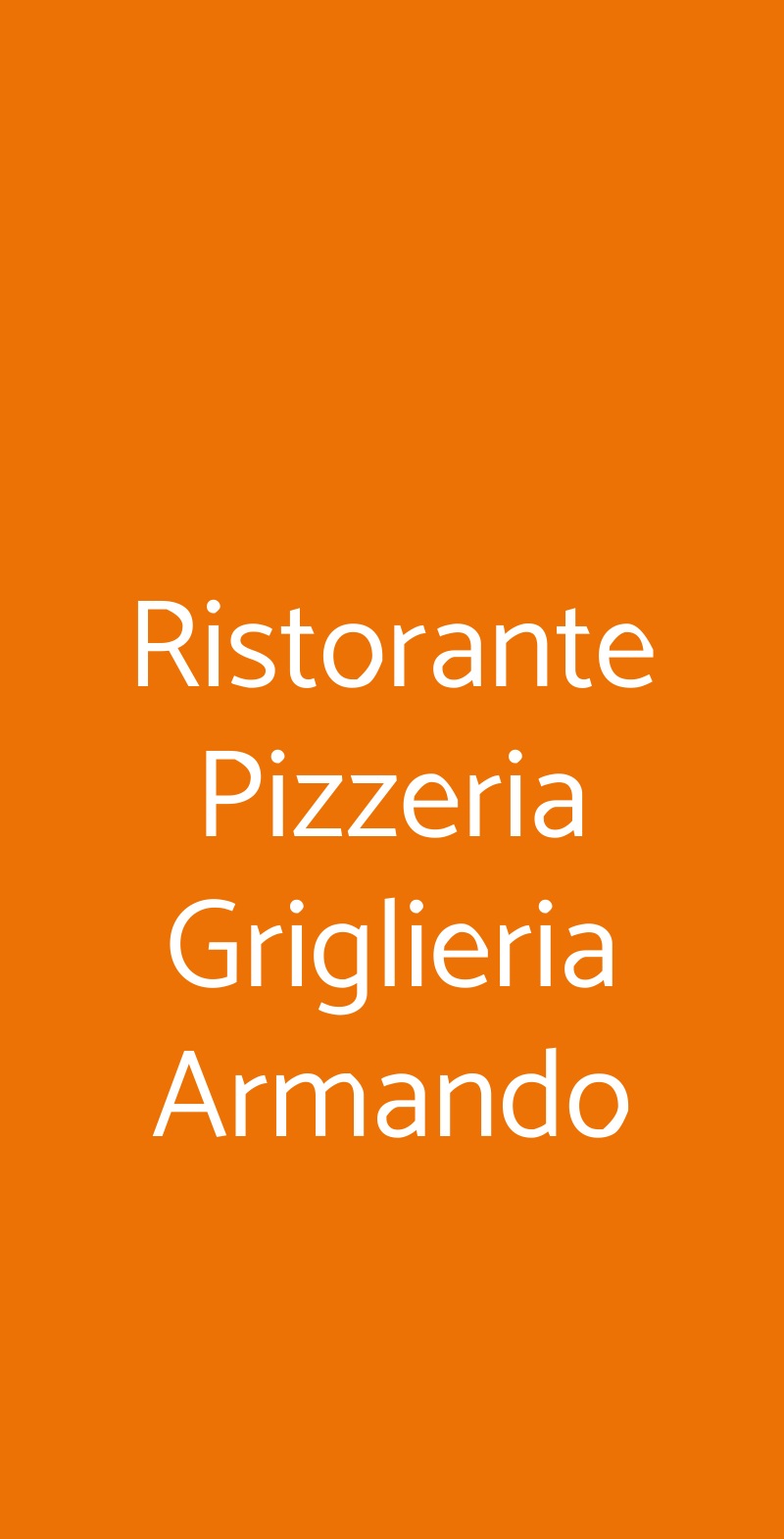 Ristorante Pizzeria Griglieria Armando Roma menù 1 pagina