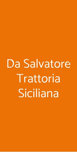Da Salvatore Trattoria Siciliana, Milano