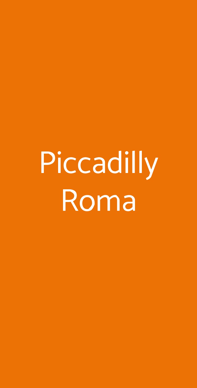 Piccadilly Roma Roma menù 1 pagina