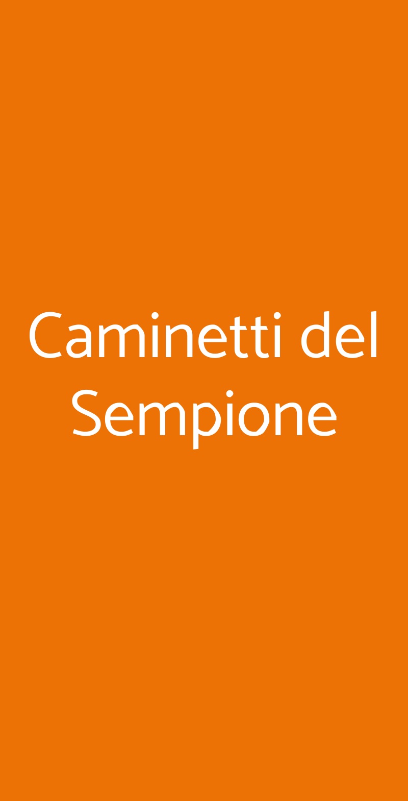 Caminetti del Sempione Milano menù 1 pagina