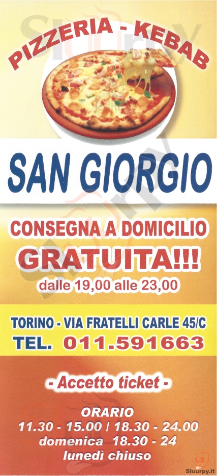 SAN GIORGIO Torino menù 1 pagina