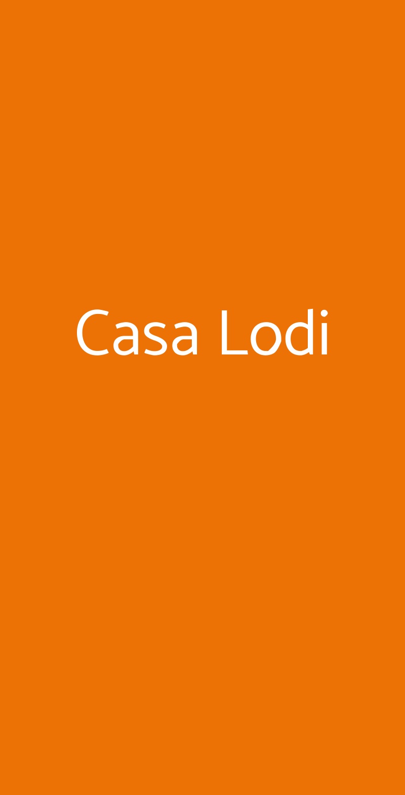 Casa Lodi Milano menù 1 pagina