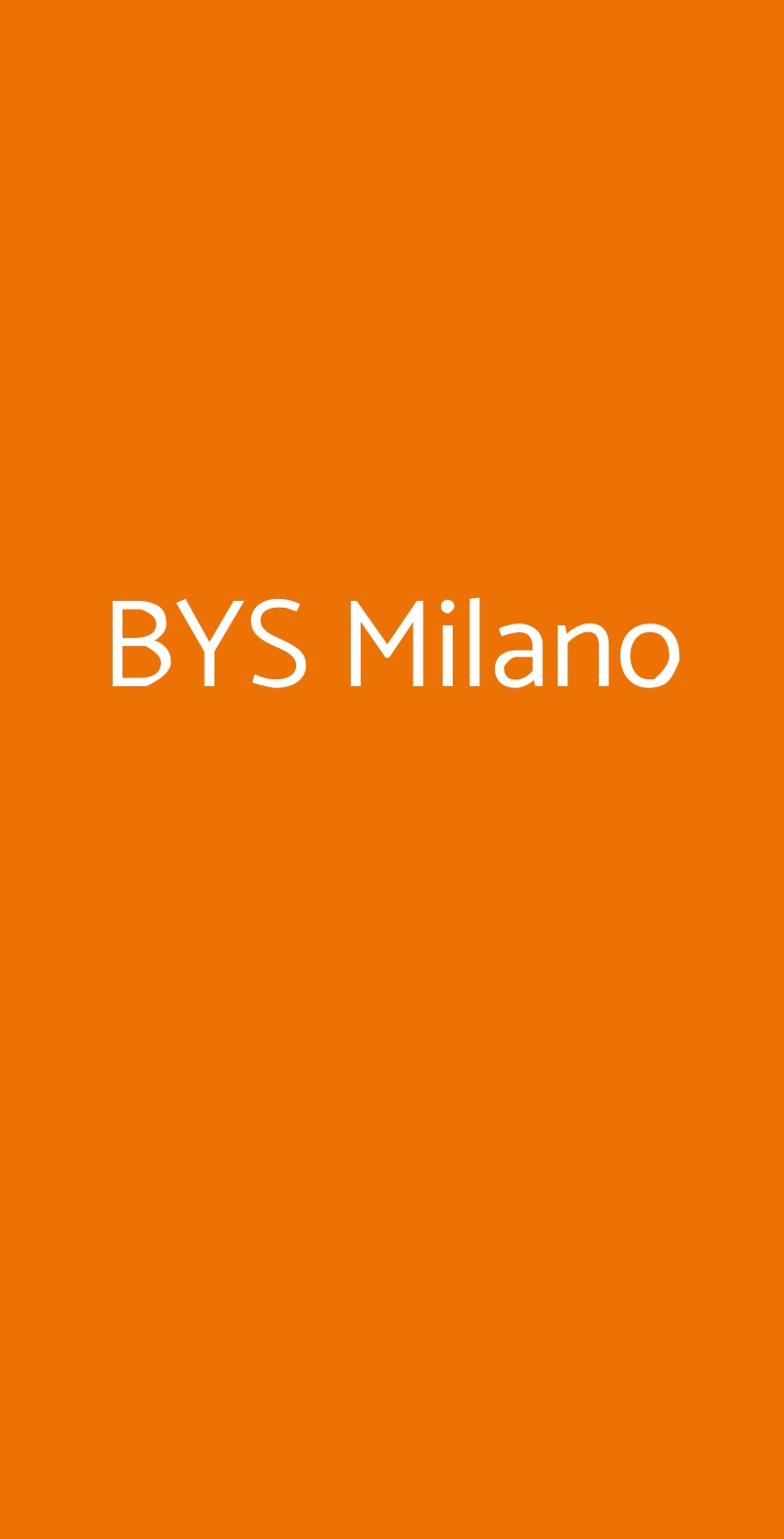 BYS Milano Milano menù 1 pagina