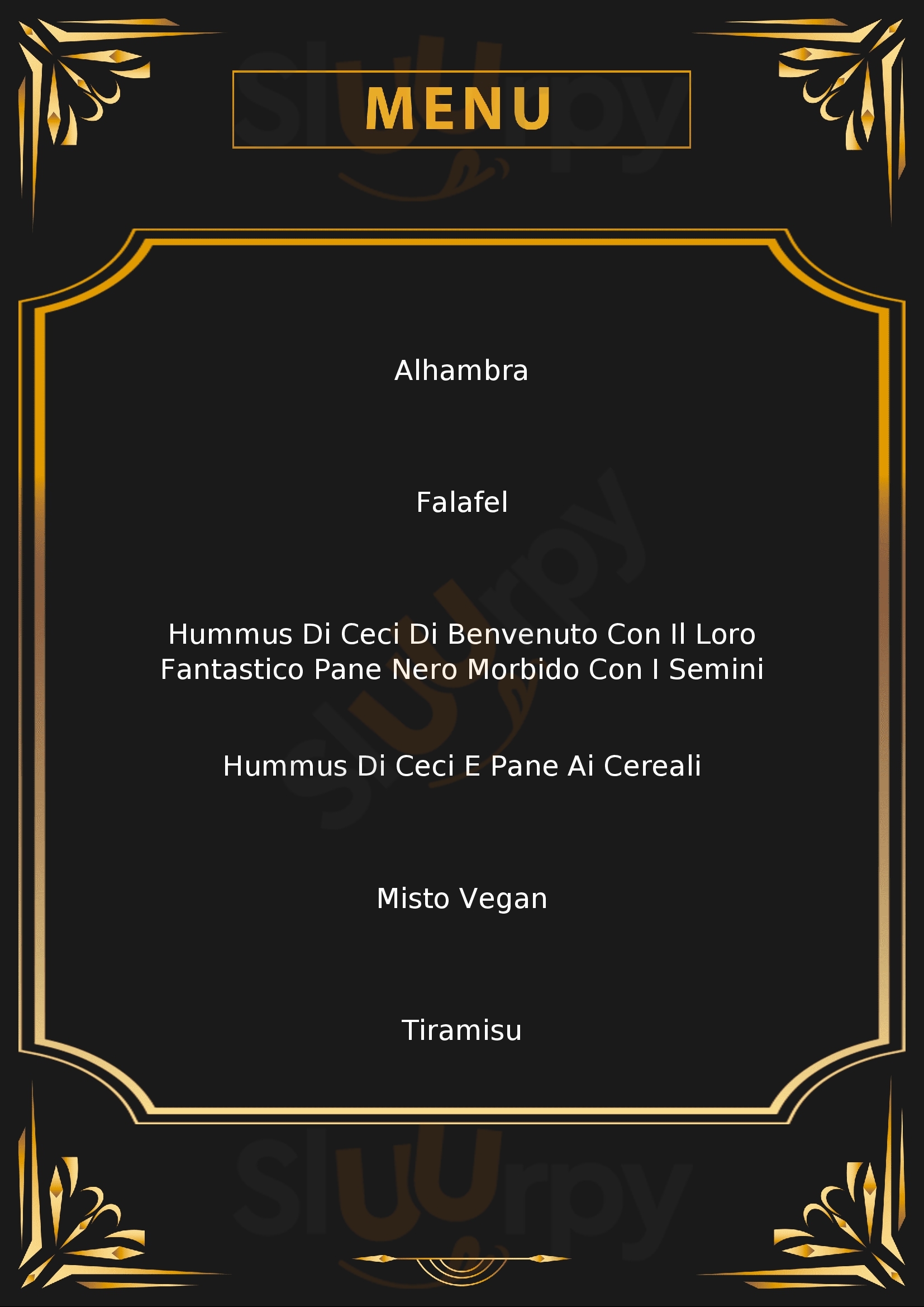 Alhambra Risto Veg Milano menù 1 pagina