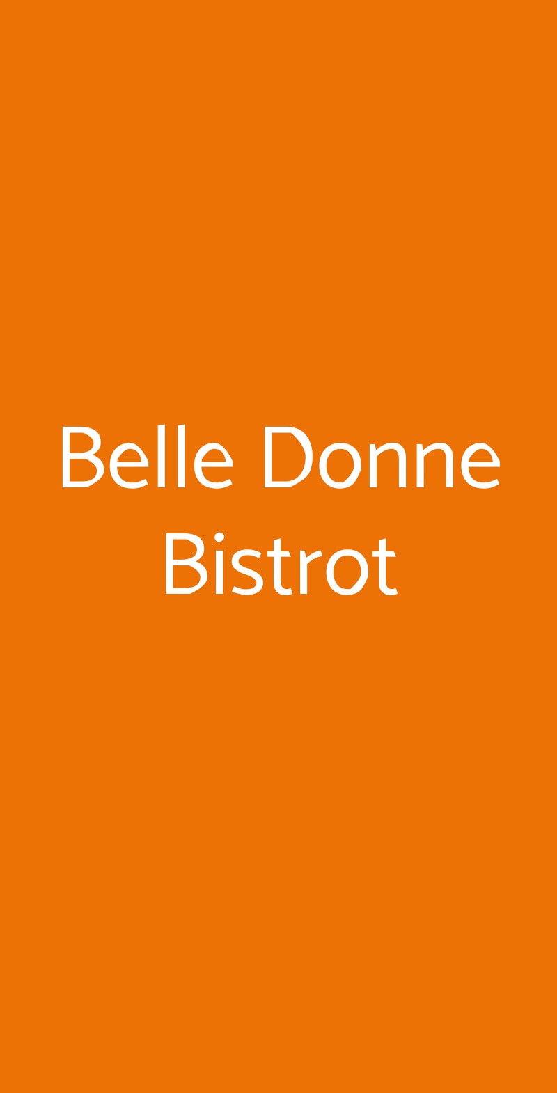 Belle Donne Bistrot Milano menù 1 pagina