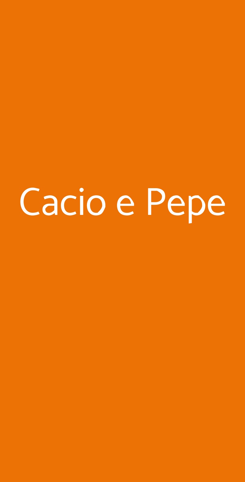 Cacio e Pepe Milano menù 1 pagina