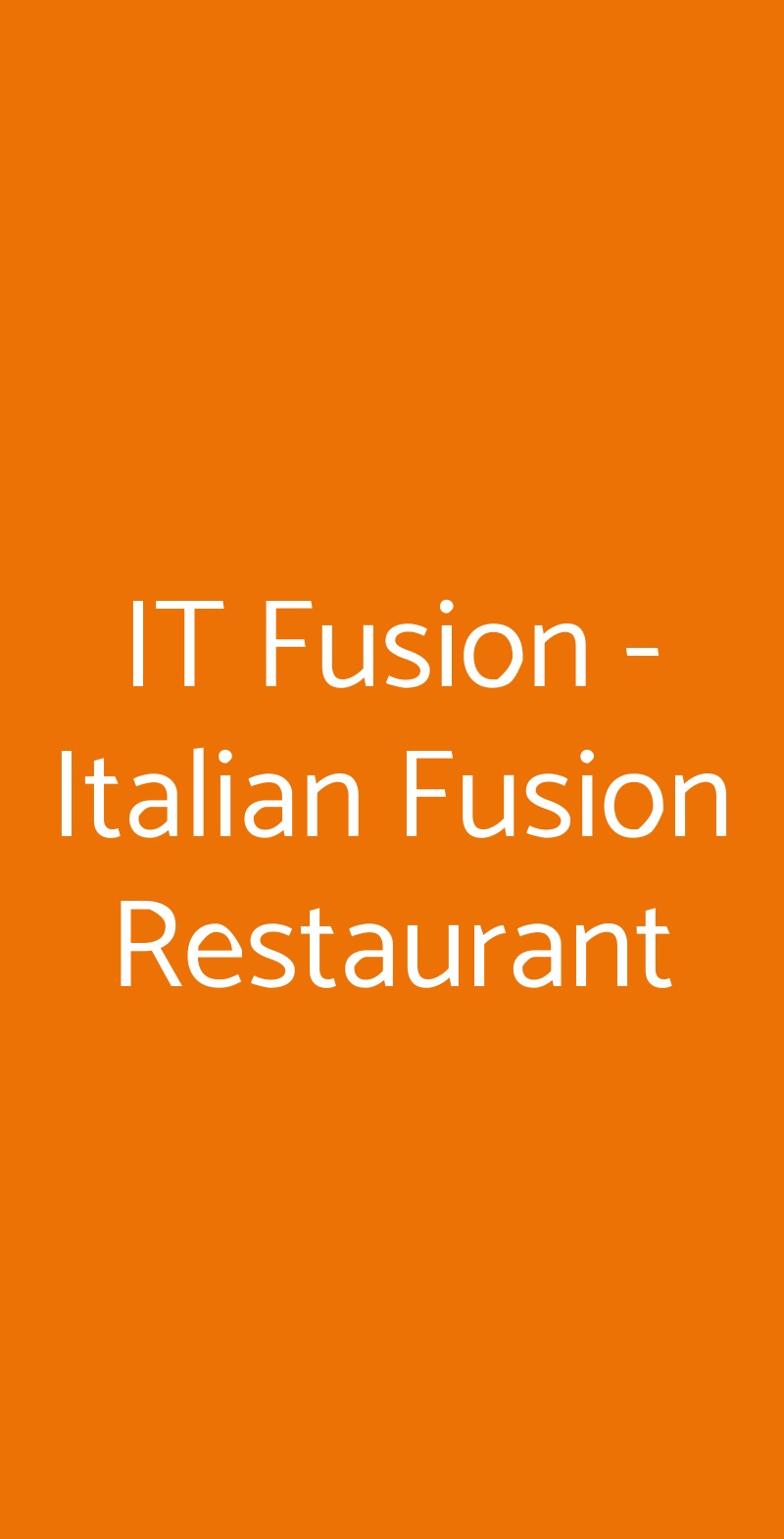 IT Fusion - Italian Fusion Restaurant Genova menù 1 pagina