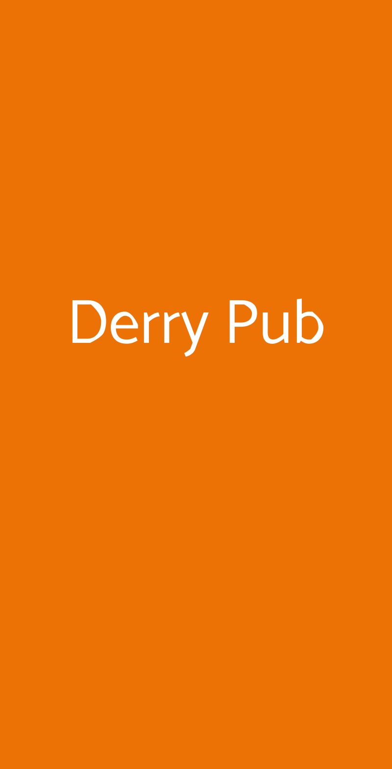 Derry Pub Genova menù 1 pagina