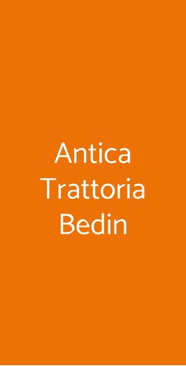 Antica Trattoria Bedin, Genova