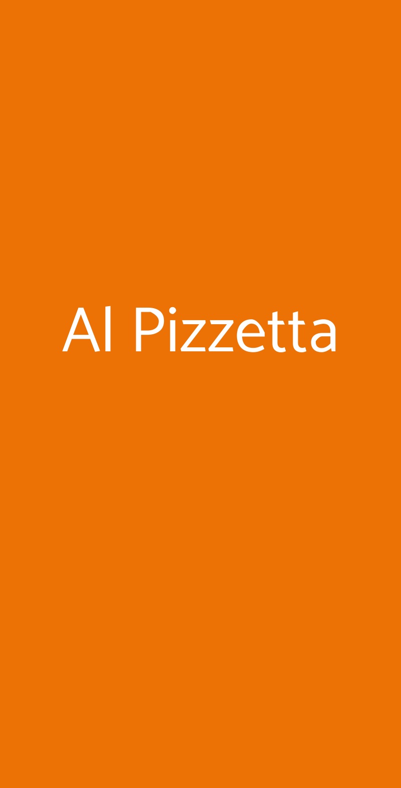 Al Pizzetta Milano menù 1 pagina