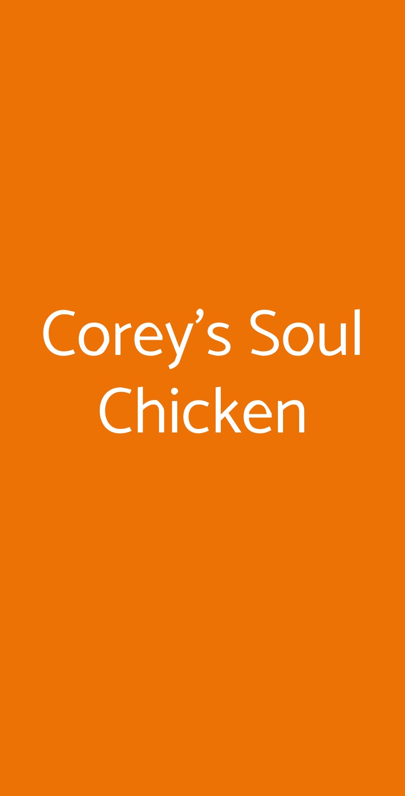 Corey's Soul Chicken Milano menù 1 pagina