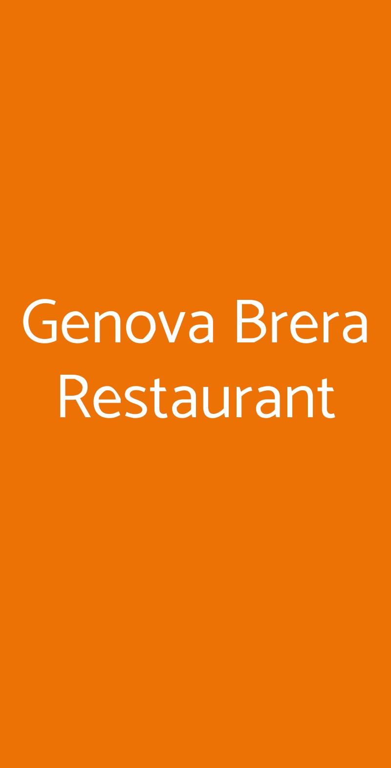 Genova Brera Restaurant Genova menù 1 pagina