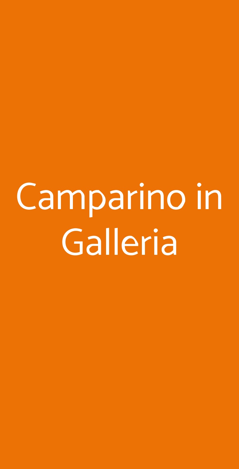 Camparino in Galleria Milano menù 1 pagina