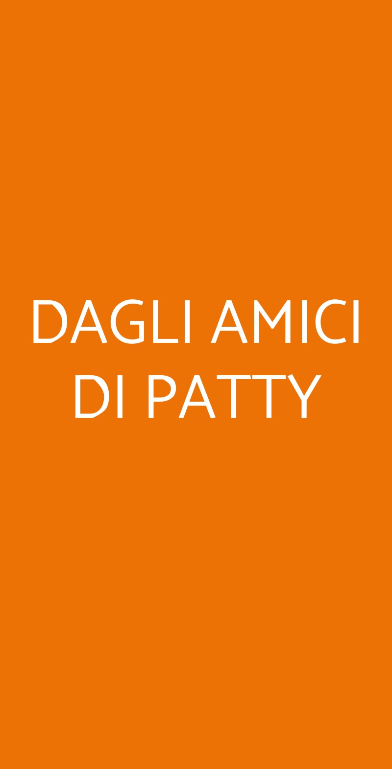 DAGLI AMICI DI PATTY Milano menù 1 pagina